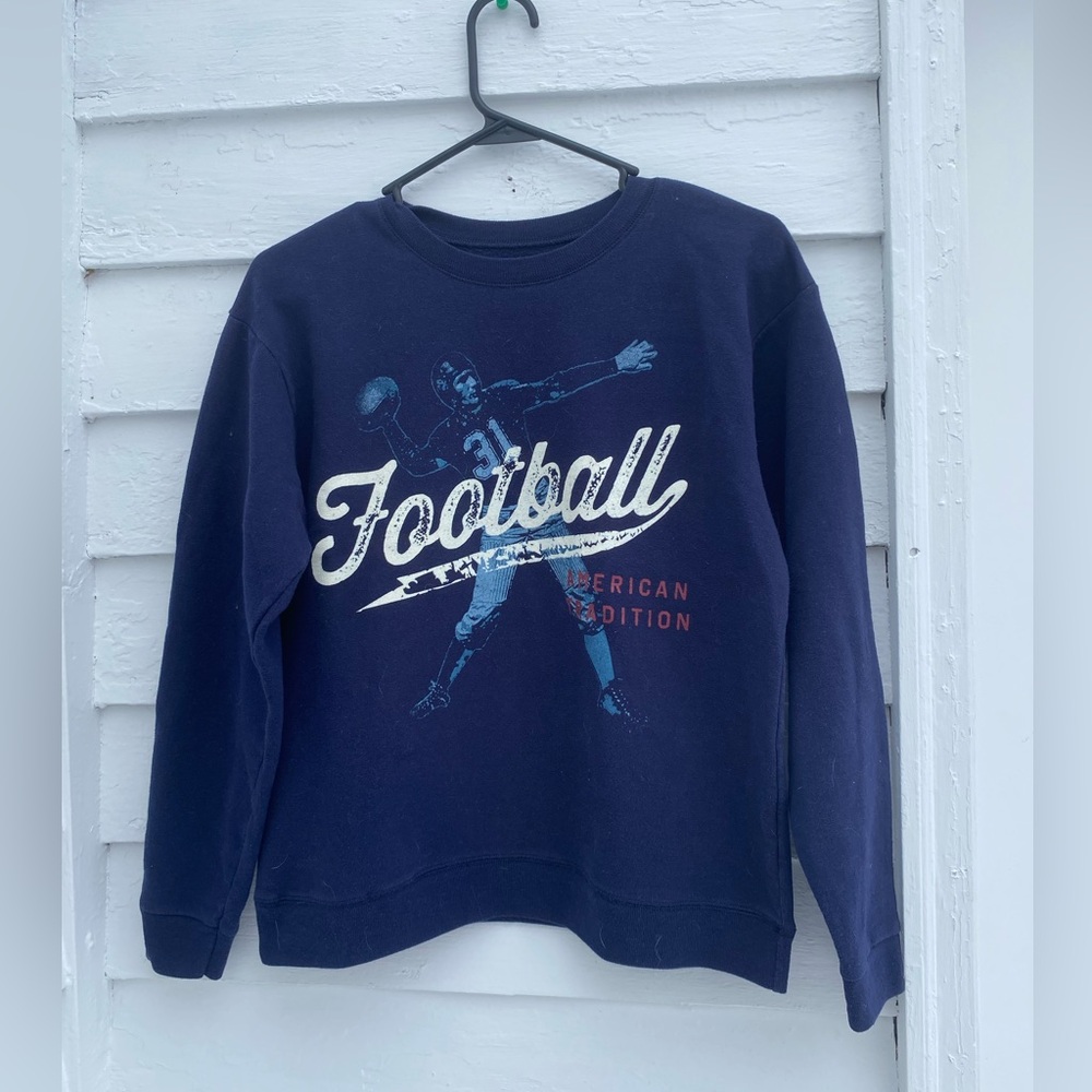 Hanes Navy Football Sweatshirt